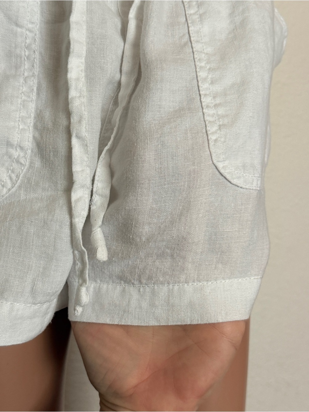 Tahari White 100% hemp shorts sz S Summer Coastal Casual Preppy - Picture 9 of 9